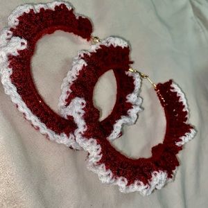 Hand-crocheted Hoop Earrings